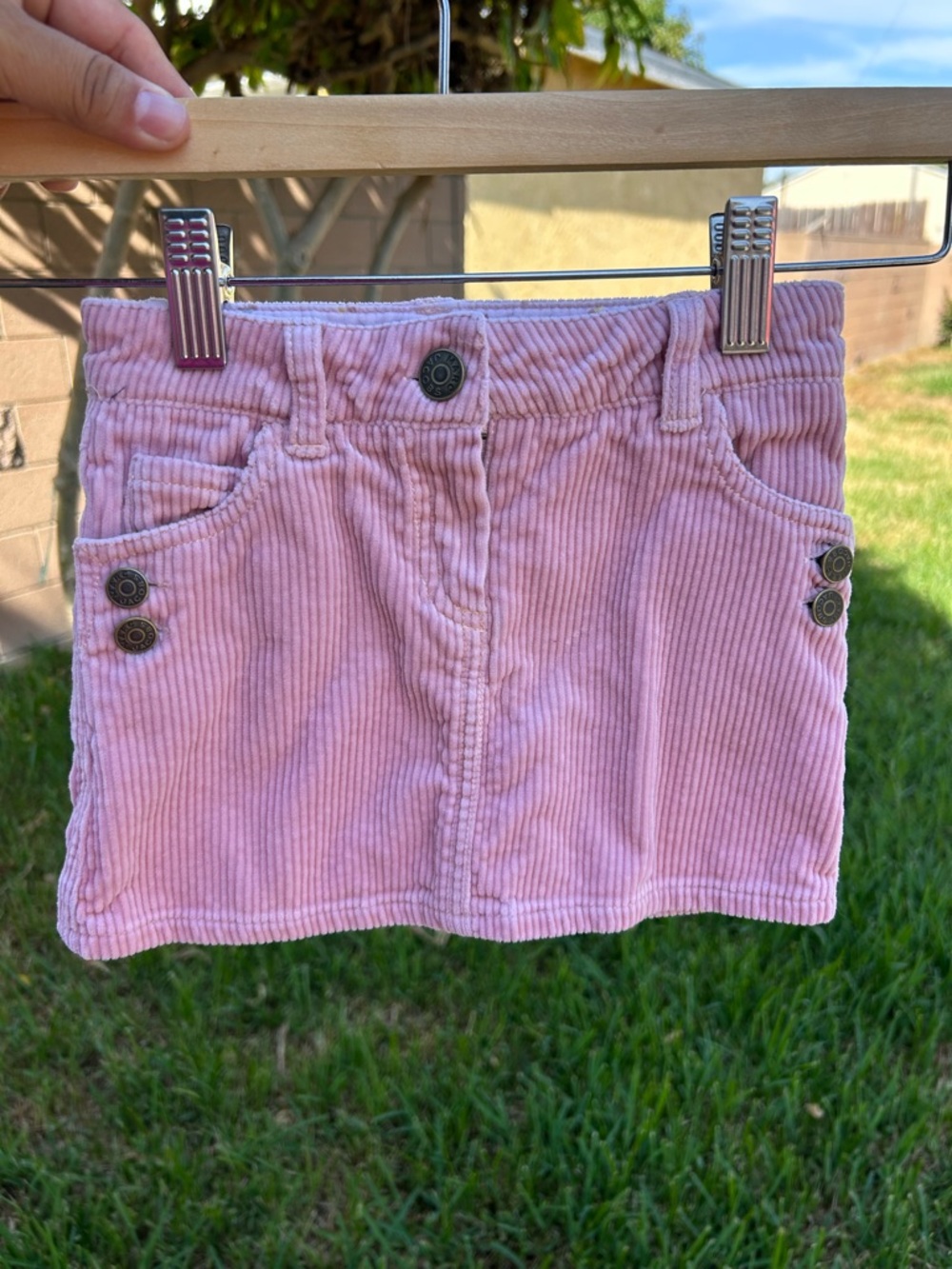 Little Marc Jacobs Pink Corduroy Pocket Skirt